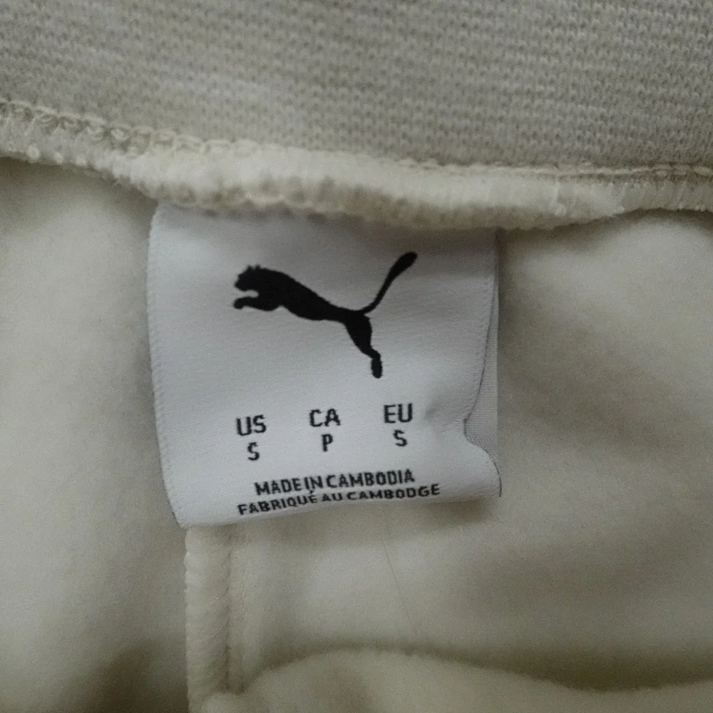 Puma Sweatpants Mens S Cream Relaxed Fit Pintuck Casual Outdoor Lounge